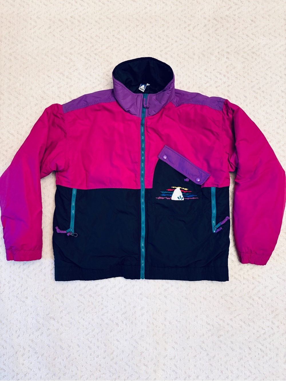 Vintage Sierra Designs Insulated Winter Snow Jacket Womens Size XL Purple Black